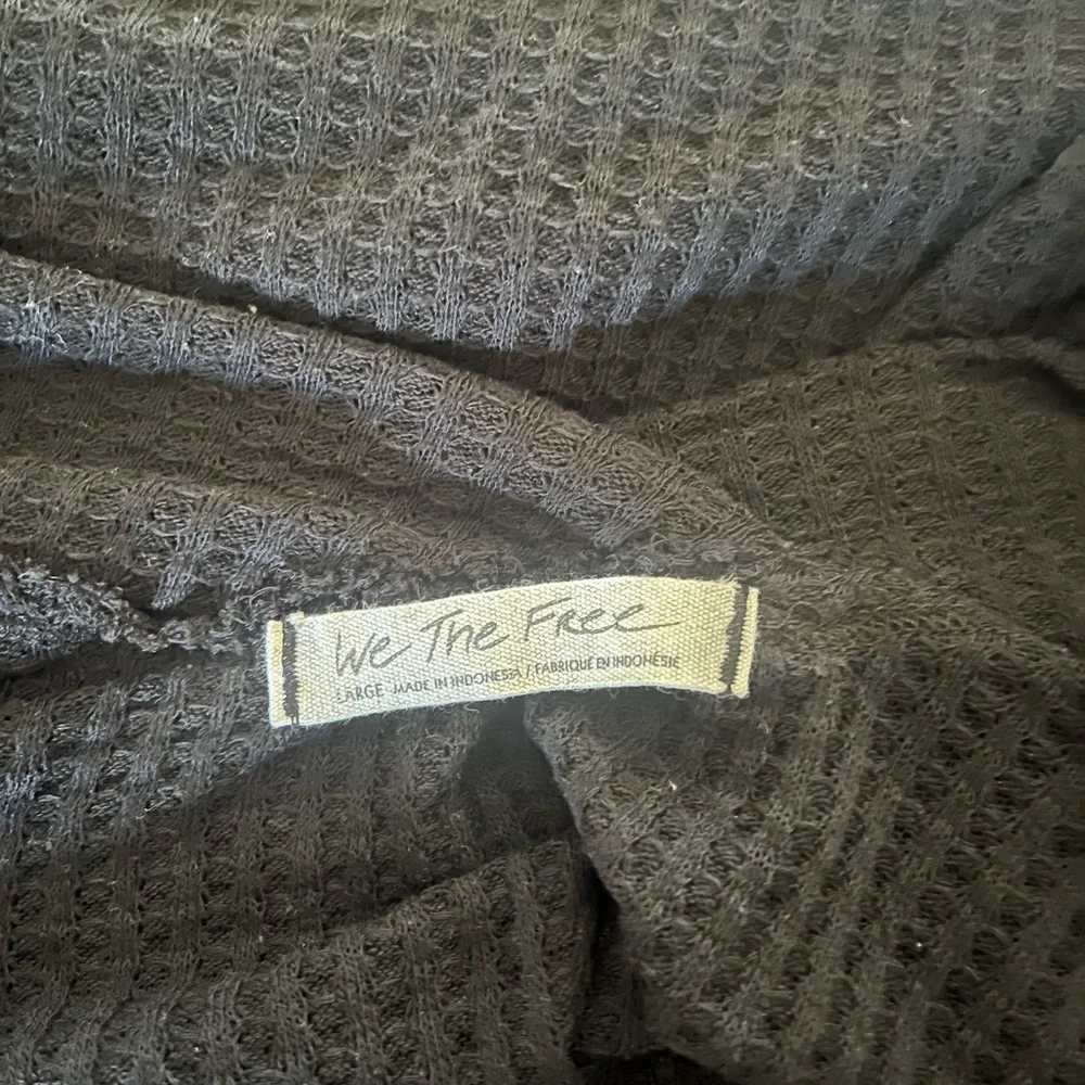 We the Free Love Me Thermal Black Low Back Sweater - Large - Picture 3 of 5